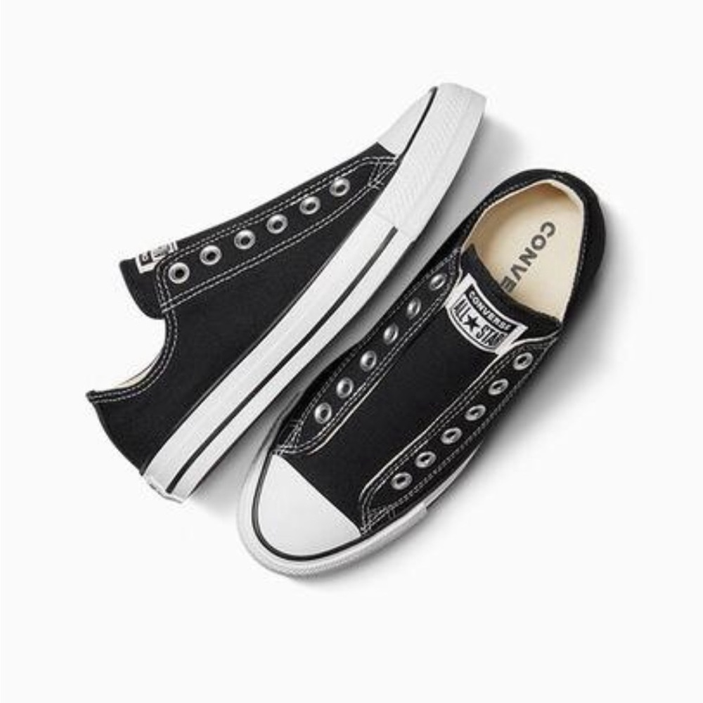 Converse black laceless Chuck Taylor’s size 6.5 worn once